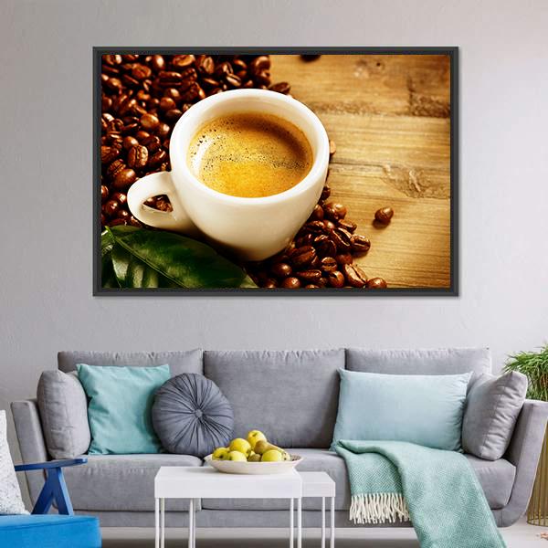 Coffee Espresso Canvas Wall Art-3 Horizontal-Gallery Wrap-25" x 16"-Tiaracle