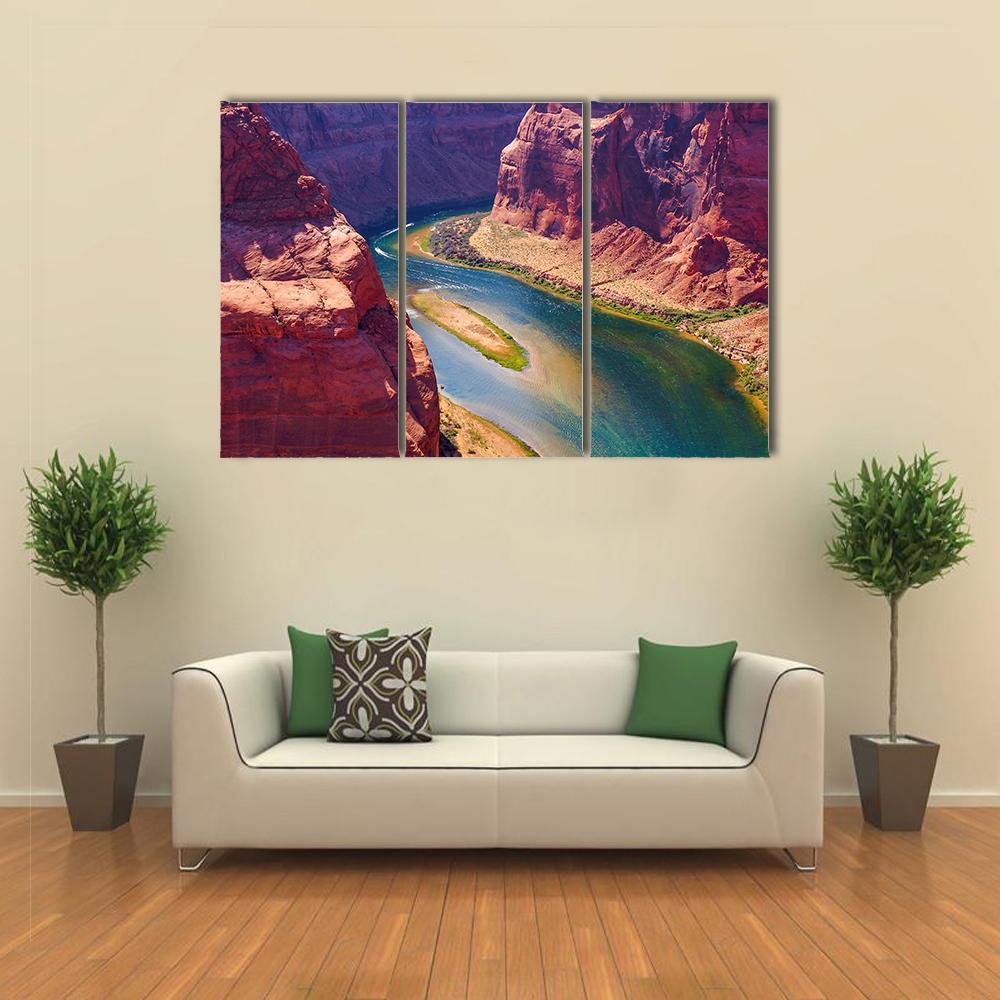 Colorado River Canvas Wall Art-3 Horizontal-Gallery Wrap-37" x 24"-Tiaracle
