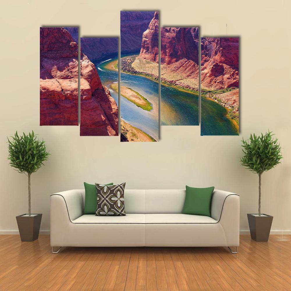 Colorado River Canvas Wall Art-5 Pop-Gallery Wrap-47" x 32"-Tiaracle