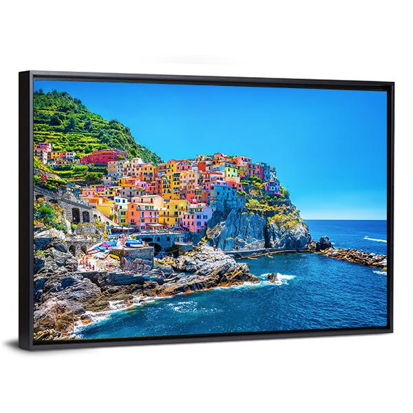 Cinque Terre Italy Canvas Wall Art-3 Horizontal-Gallery Wrap-25" x 16"-Tiaracle
