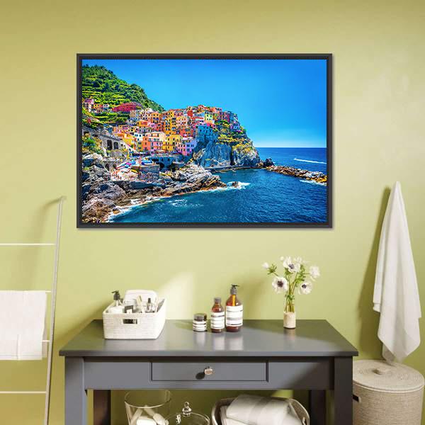 Cinque Terre Italy Canvas Wall Art-3 Horizontal-Gallery Wrap-25" x 16"-Tiaracle