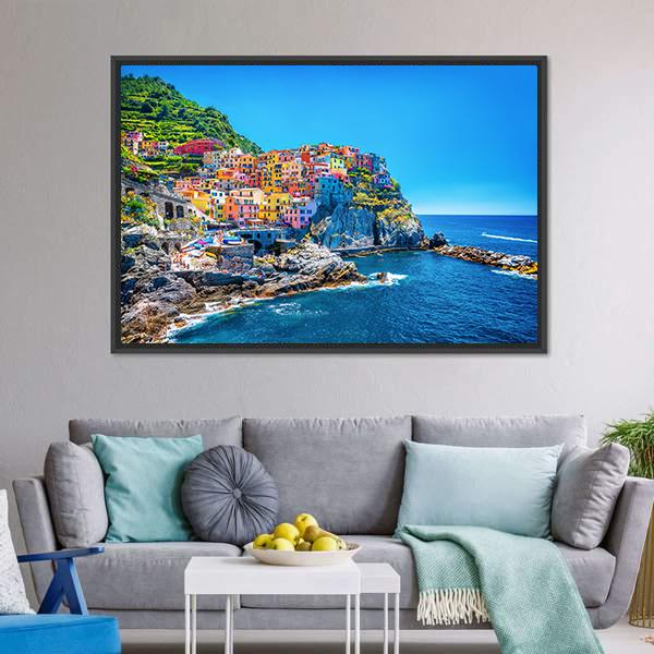 Cinque Terre Italy Canvas Wall Art-3 Horizontal-Gallery Wrap-25" x 16"-Tiaracle