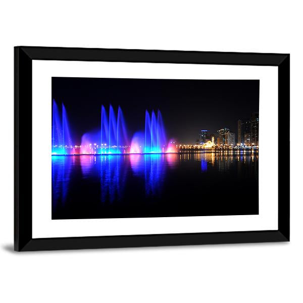 Colorful Fountain Canvas Wall Art-3 Horizontal-Gallery Wrap-25" x 16"-Tiaracle
