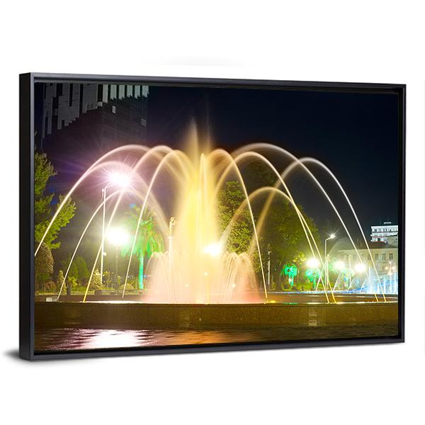 Colorful Musical Fountains Canvas Wall Art-3 Horizontal-Gallery Wrap-25" x 16"-Tiaracle