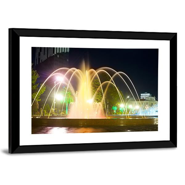Colorful Musical Fountains Canvas Wall Art-3 Horizontal-Gallery Wrap-25" x 16"-Tiaracle