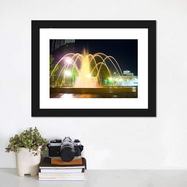 Colorful Musical Fountains Canvas Wall Art-3 Horizontal-Gallery Wrap-25" x 16"-Tiaracle