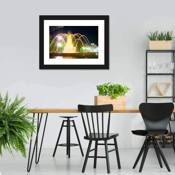 Colorful Musical Fountains Canvas Wall Art-3 Horizontal-Gallery Wrap-25" x 16"-Tiaracle