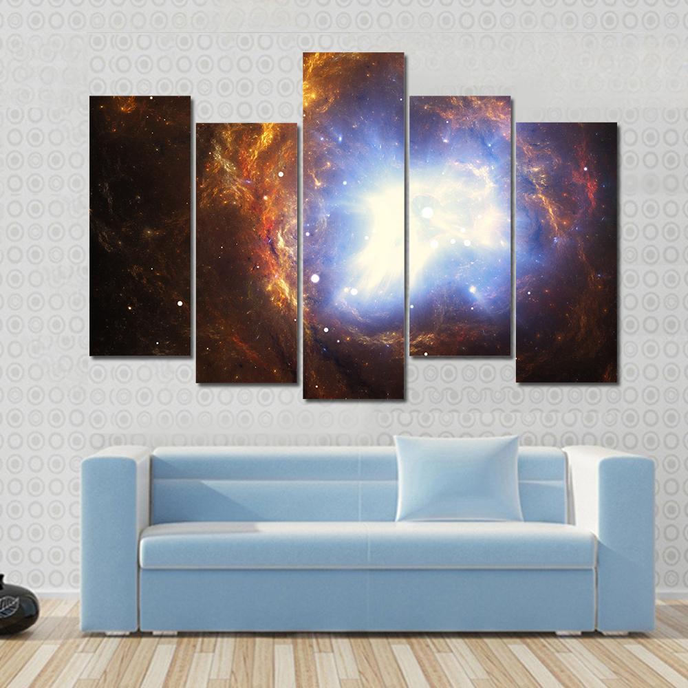 Colorful Nebula Canvas Wall Art-5 Pop-Gallery Wrap-47" x 32"-Tiaracle