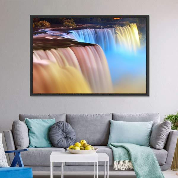Colorful Niagara Falls Canvas Wall Art-3 Horizontal-Gallery Wrap-25" x 16"-Tiaracle