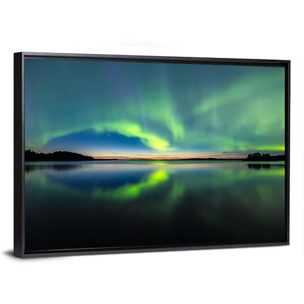 Northern Lights In Sky Canvas Wall Art-3 Horizontal-Gallery Wrap-25" x 16"-Tiaracle