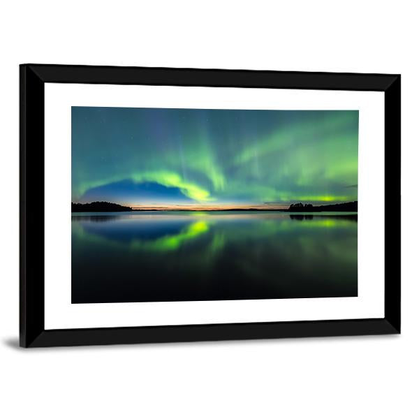 Northern Lights In Sky Canvas Wall Art-3 Horizontal-Gallery Wrap-25" x 16"-Tiaracle