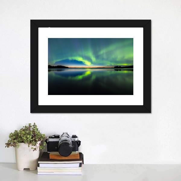 Northern Lights In Sky Canvas Wall Art-3 Horizontal-Gallery Wrap-25" x 16"-Tiaracle