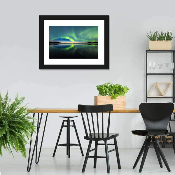 Northern Lights In Sky Canvas Wall Art-3 Horizontal-Gallery Wrap-25" x 16"-Tiaracle