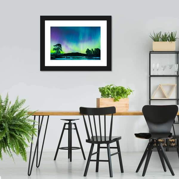 Colorful Northern Lights Canvas Wall Art-3 Horizontal-Gallery Wrap-25" x 16"-Tiaracle