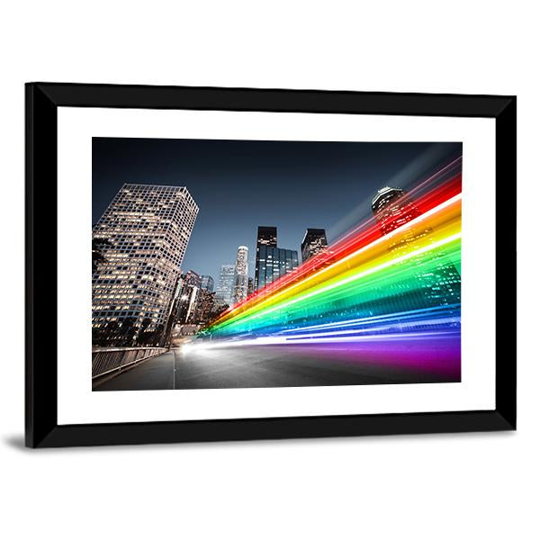 Colorful Rainbow Bus Traffic Canvas Wall Art-3 Horizontal-Gallery Wrap-25" x 16"-Tiaracle