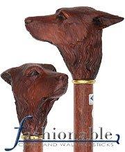 Scratch & Dent Doberman Head Walking Stick With Beechwood Shaft and Brass Collar V1830