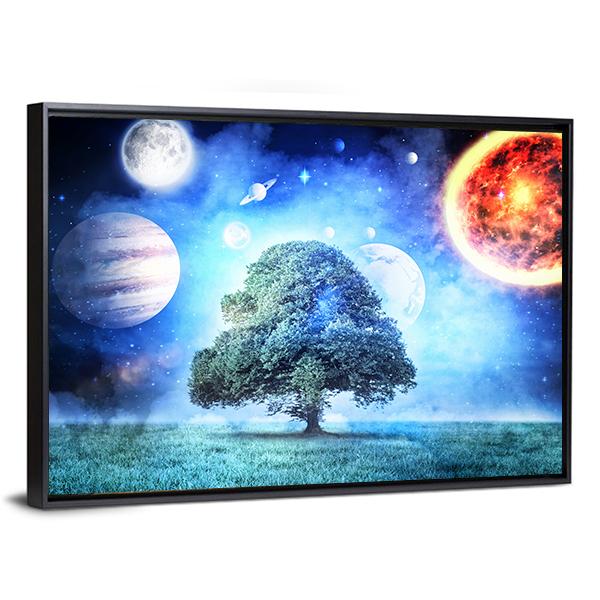 Composite Image Of Solar System Canvas Wall Art-3 Horizontal-Gallery Wrap-25" x 16"-Tiaracle
