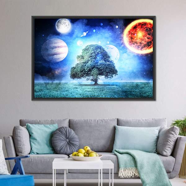 Composite Image Of Solar System Canvas Wall Art-3 Horizontal-Gallery Wrap-25" x 16"-Tiaracle