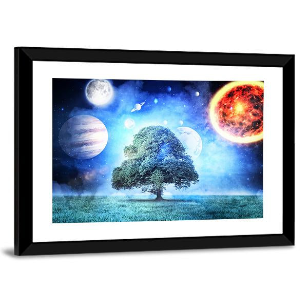 Composite Image Of Solar System Canvas Wall Art-3 Horizontal-Gallery Wrap-25" x 16"-Tiaracle