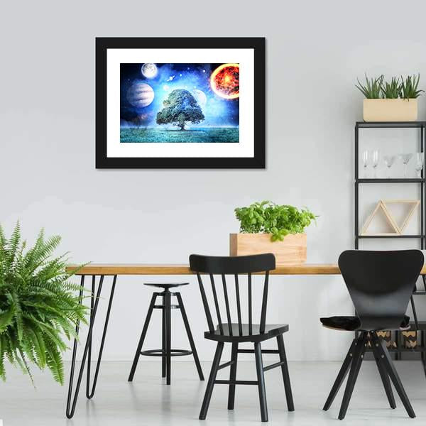 Composite Image Of Solar System Canvas Wall Art-3 Horizontal-Gallery Wrap-25" x 16"-Tiaracle