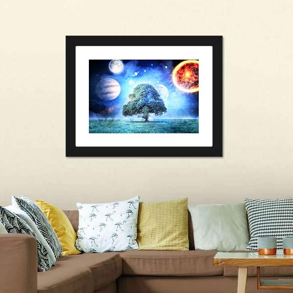 Composite Image Of Solar System Canvas Wall Art-1 Piece-Framed Print-20" x 16"-Tiaracle