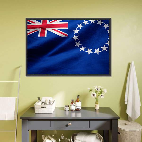 Cook Islands Flag Canvas Wall Art-3 Horizontal-Gallery Wrap-25" x 16"-Tiaracle
