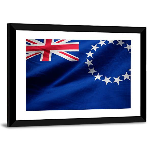 Cook Islands Flag Canvas Wall Art-3 Horizontal-Gallery Wrap-25" x 16"-Tiaracle