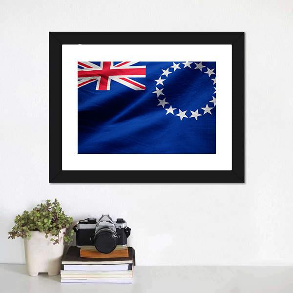 Cook Islands Flag Canvas Wall Art-3 Horizontal-Gallery Wrap-25" x 16"-Tiaracle