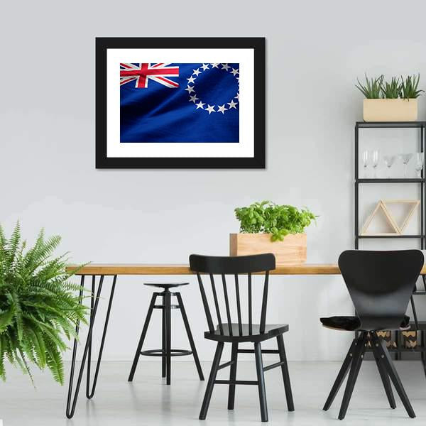 Cook Islands Flag Canvas Wall Art-3 Horizontal-Gallery Wrap-25" x 16"-Tiaracle