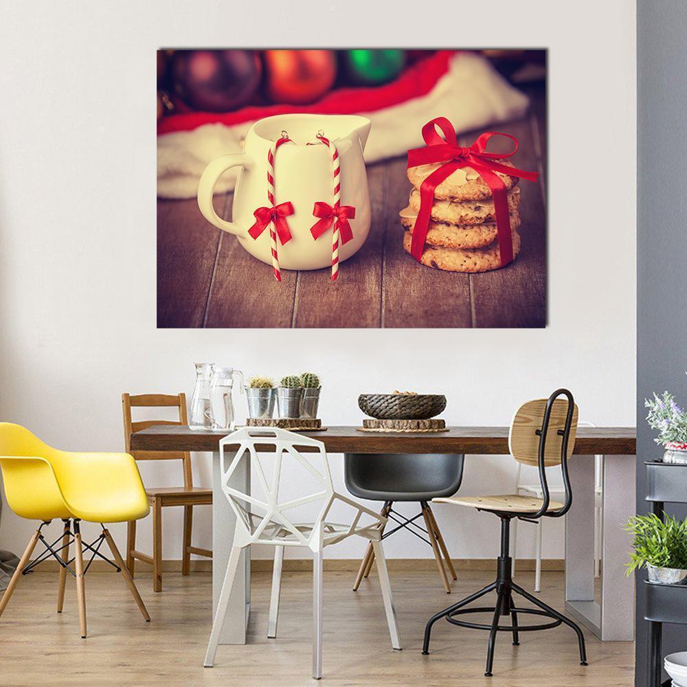 Cookies & Cup Canvas Wall Art-1 Piece-Gallery Wrap-48" x 32"-Tiaracle