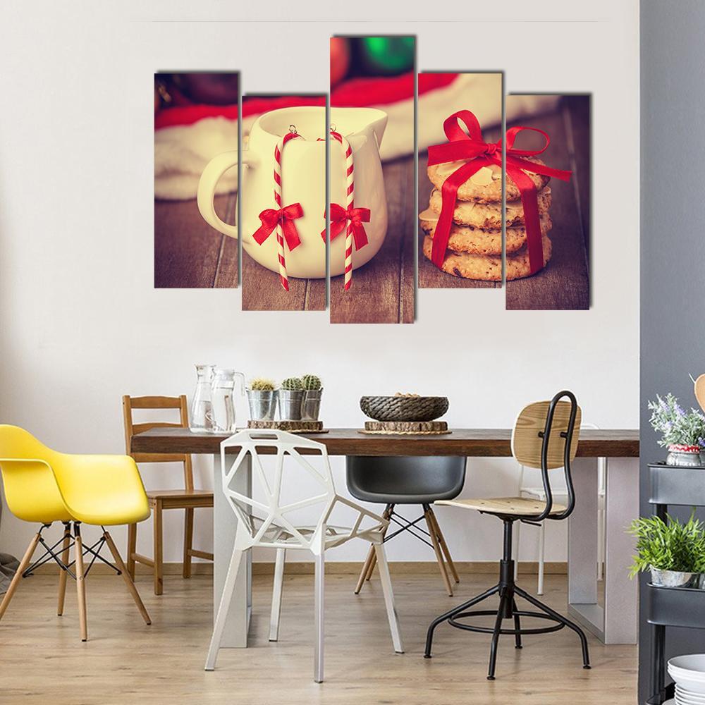 Cookies & Cup Canvas Wall Art-5 Pop-Gallery Wrap-47" x 32"-Tiaracle