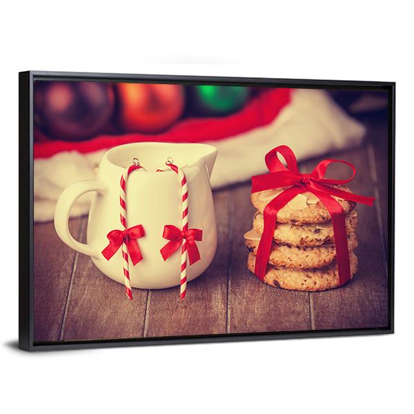 Cookies & Cup Canvas Wall Art-3 Horizontal-Gallery Wrap-25" x 16"-Tiaracle