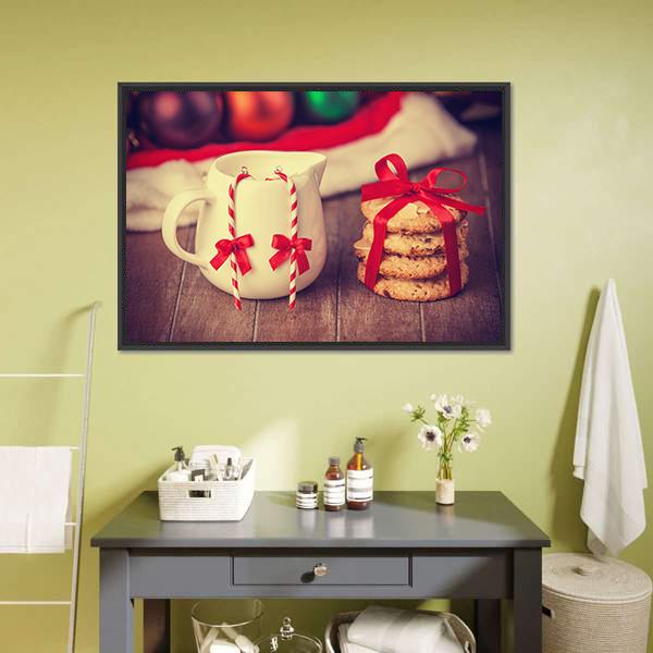 Cookies & Cup Canvas Wall Art-3 Horizontal-Gallery Wrap-25" x 16"-Tiaracle