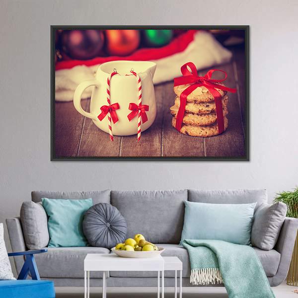 Cookies & Cup Canvas Wall Art-3 Horizontal-Gallery Wrap-25" x 16"-Tiaracle