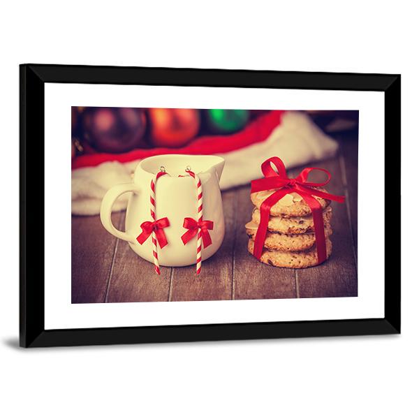 Cookies & Cup Canvas Wall Art-3 Horizontal-Gallery Wrap-25" x 16"-Tiaracle