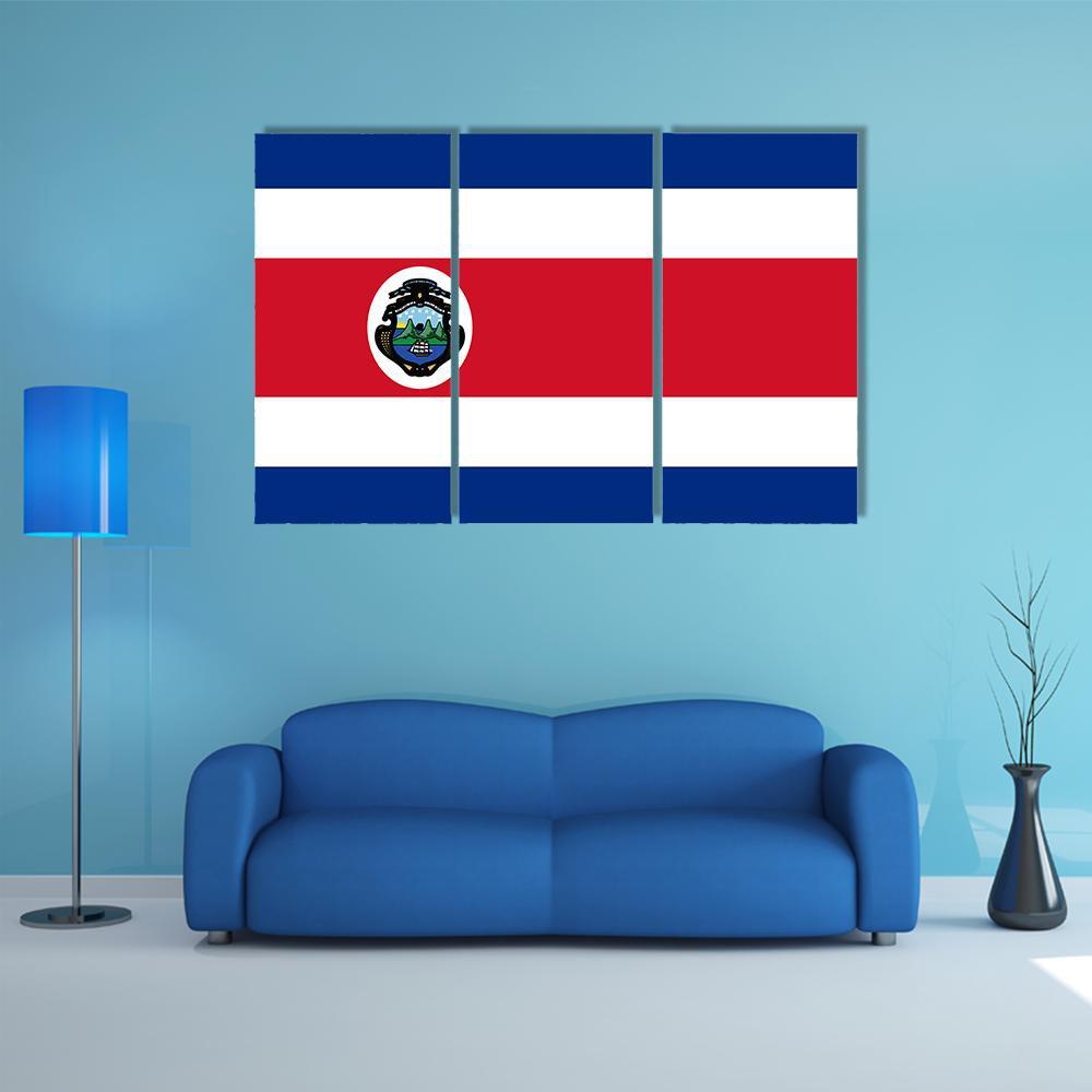 Costa Rica Flag Canvas Wall Art-3 Horizontal-Gallery Wrap-37" x 24"-Tiaracle