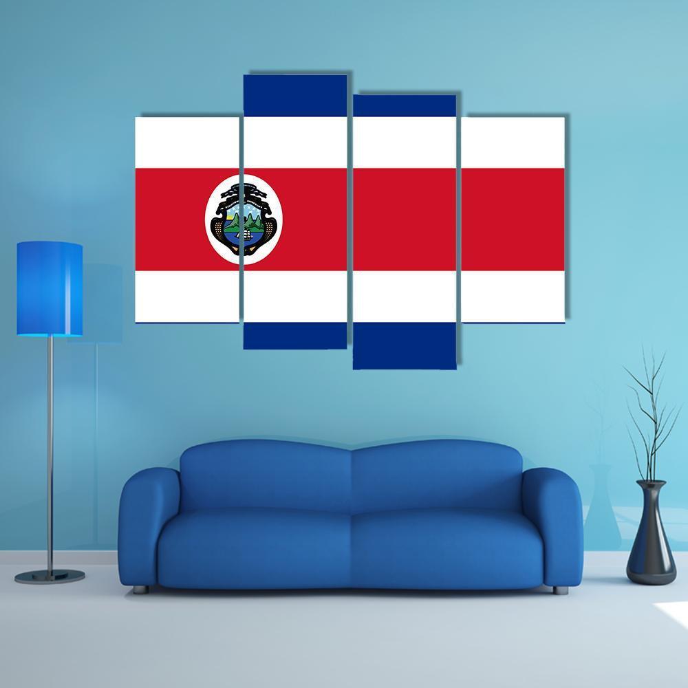 Costa Rica Flag Canvas Wall Art-4 Pop-Gallery Wrap-50" x 32"-Tiaracle