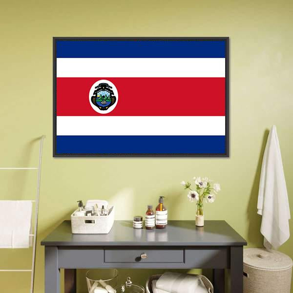 Costa Rica Flag Canvas Wall Art-3 Horizontal-Gallery Wrap-25" x 16"-Tiaracle