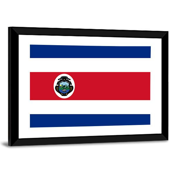 Costa Rica Flag Canvas Wall Art-3 Horizontal-Gallery Wrap-25" x 16"-Tiaracle