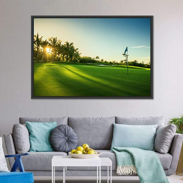 Countryside Golf Course Canvas Wall Art-1 Piece-Floating Frame-24" x 16"-Tiaracle