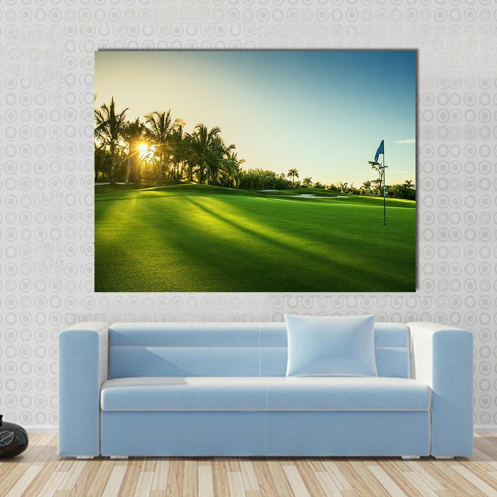 Countryside Golf Course Canvas Wall Art-1 Piece-Gallery Wrap-48" x 32"-Tiaracle