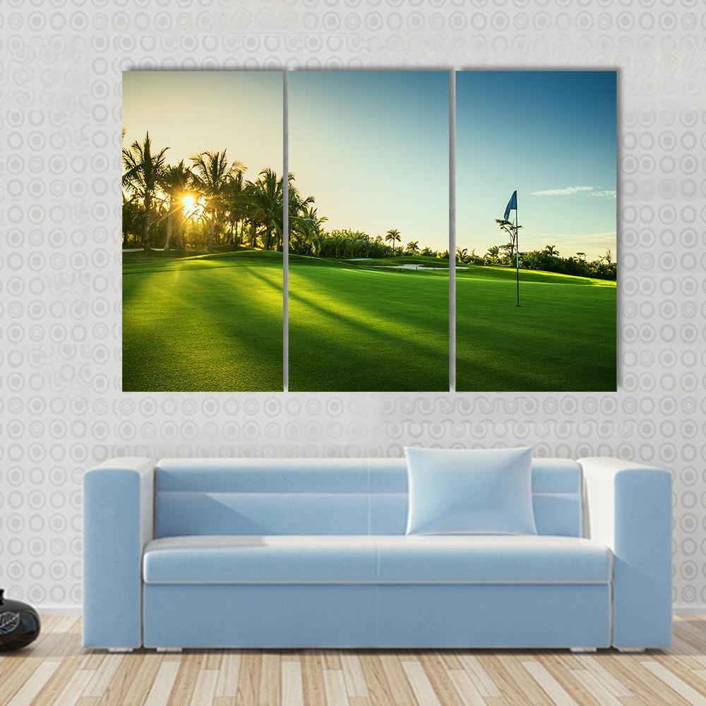 Countryside Golf Course Canvas Wall Art-3 Horizontal-Gallery Wrap-37" x 24"-Tiaracle