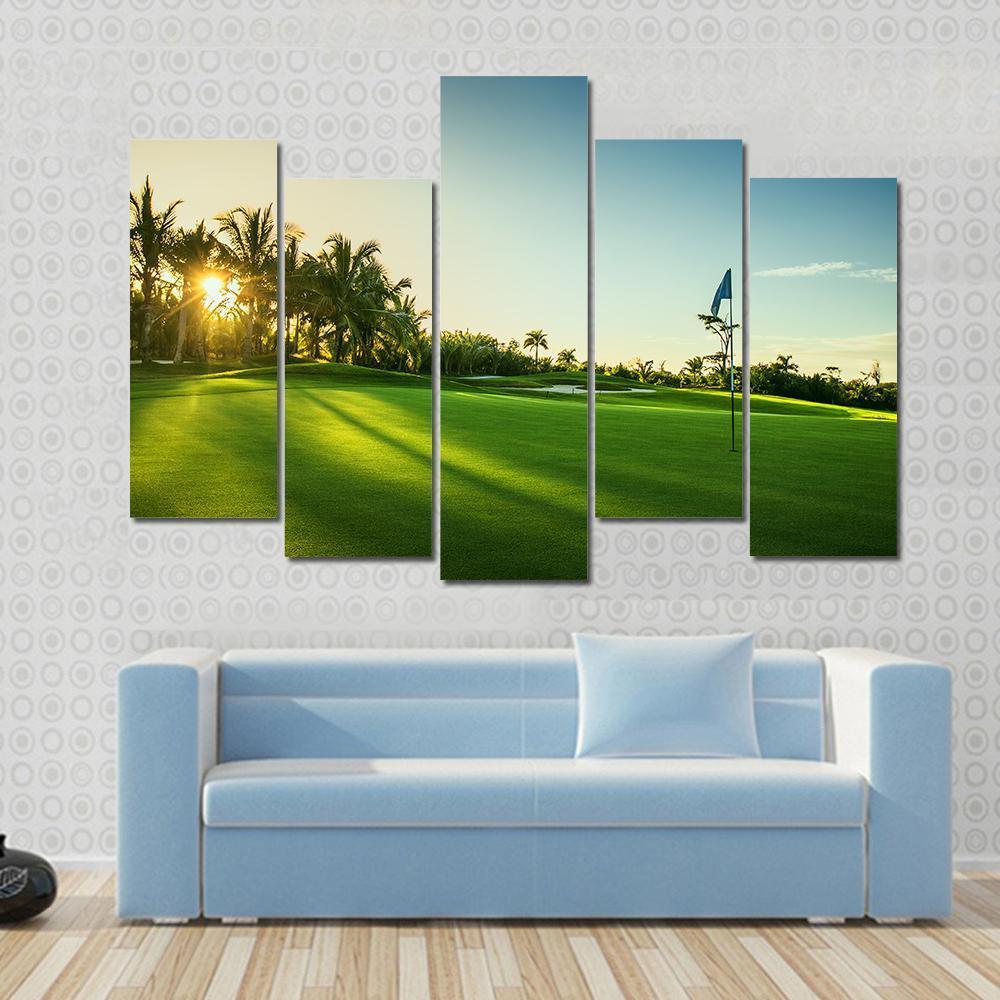 Countryside Golf Course Canvas Wall Art-5 Pop-Gallery Wrap-47" x 32"-Tiaracle