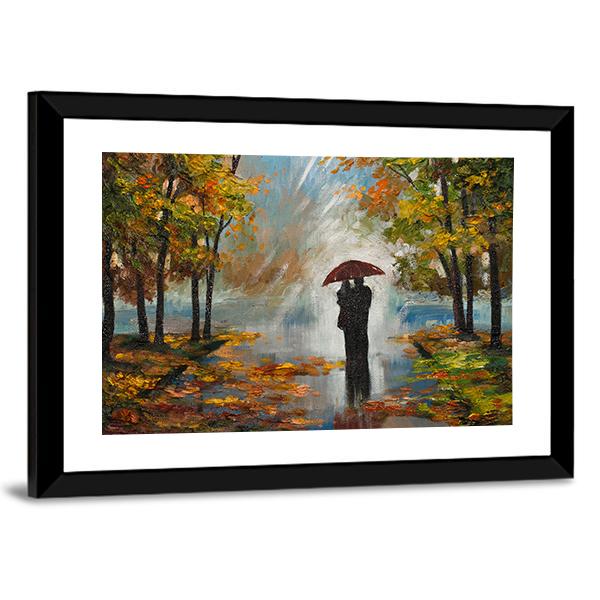 Couple In The Forest Canvas Wall Art-3 Horizontal-Gallery Wrap-25" x 16"-Tiaracle