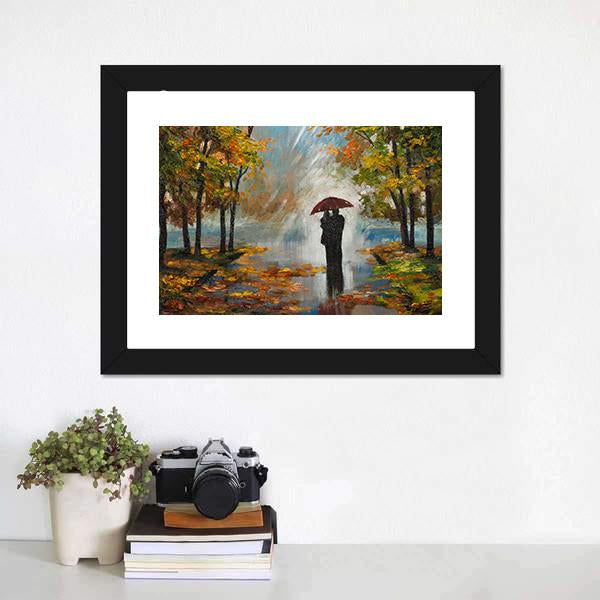 Couple In The Forest Canvas Wall Art-3 Horizontal-Gallery Wrap-25" x 16"-Tiaracle