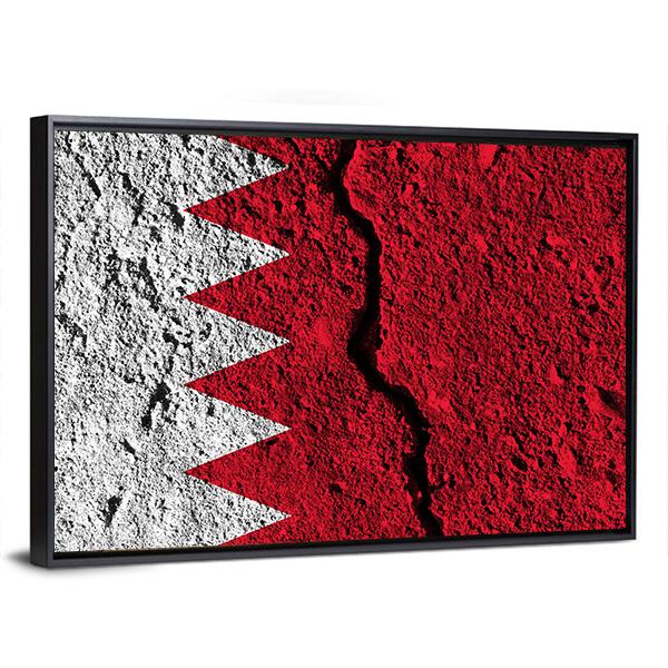 Cracked Bahrain Flag Canvas Wall Art-3 Horizontal-Gallery Wrap-25" x 16"-Tiaracle