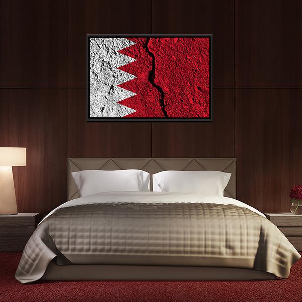 Cracked Bahrain Flag Canvas Wall Art-3 Horizontal-Gallery Wrap-25" x 16"-Tiaracle