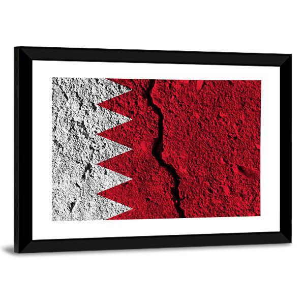Cracked Bahrain Flag Canvas Wall Art-3 Horizontal-Gallery Wrap-25" x 16"-Tiaracle