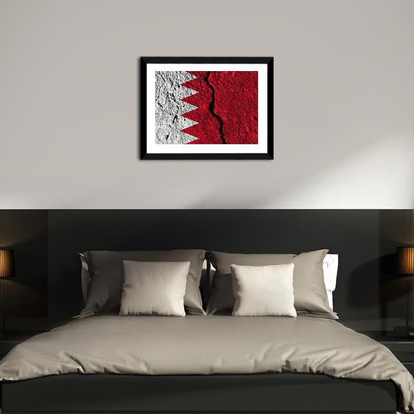 Cracked Bahrain Flag Canvas Wall Art-3 Horizontal-Gallery Wrap-25" x 16"-Tiaracle