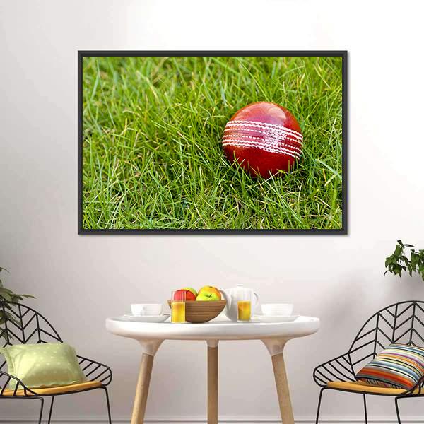 Cricket Ball Canvas Wall Art-1 Piece-Floating Frame-24" x 16"-Tiaracle